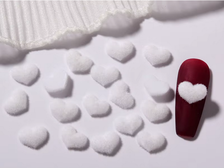 VALENTINE NAIL CHARM | HEART VELVET - Bag of 50pcs