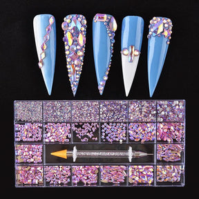 Rhinestone - #14 Pink Purple - Box of 20 shapes