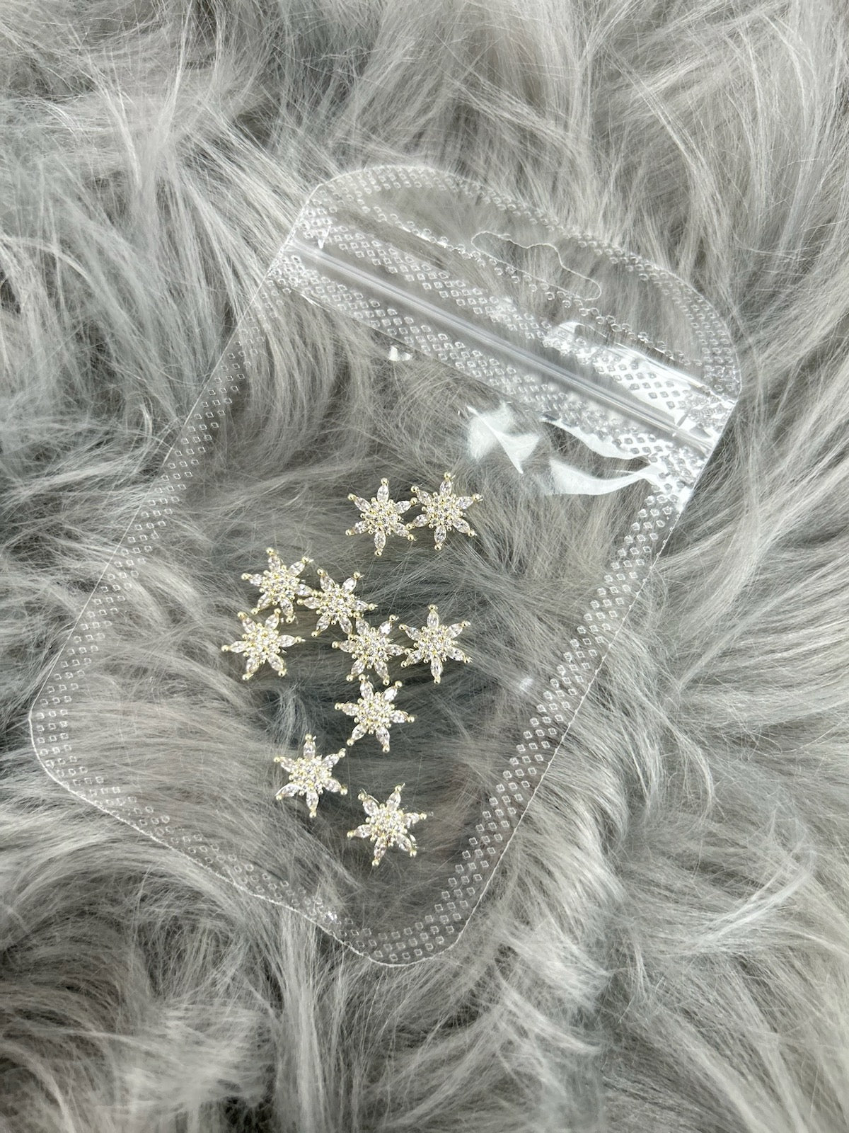 GOLD SNOW FLAKE NAIL CHARM | 10 PCS