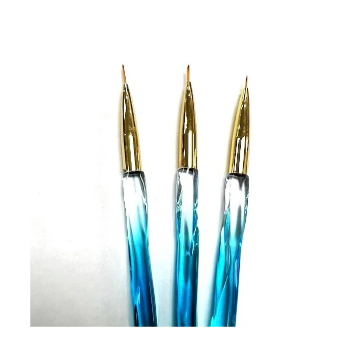 NAIL ART BRUSH SET | GOLD BLUE - 3 PCS