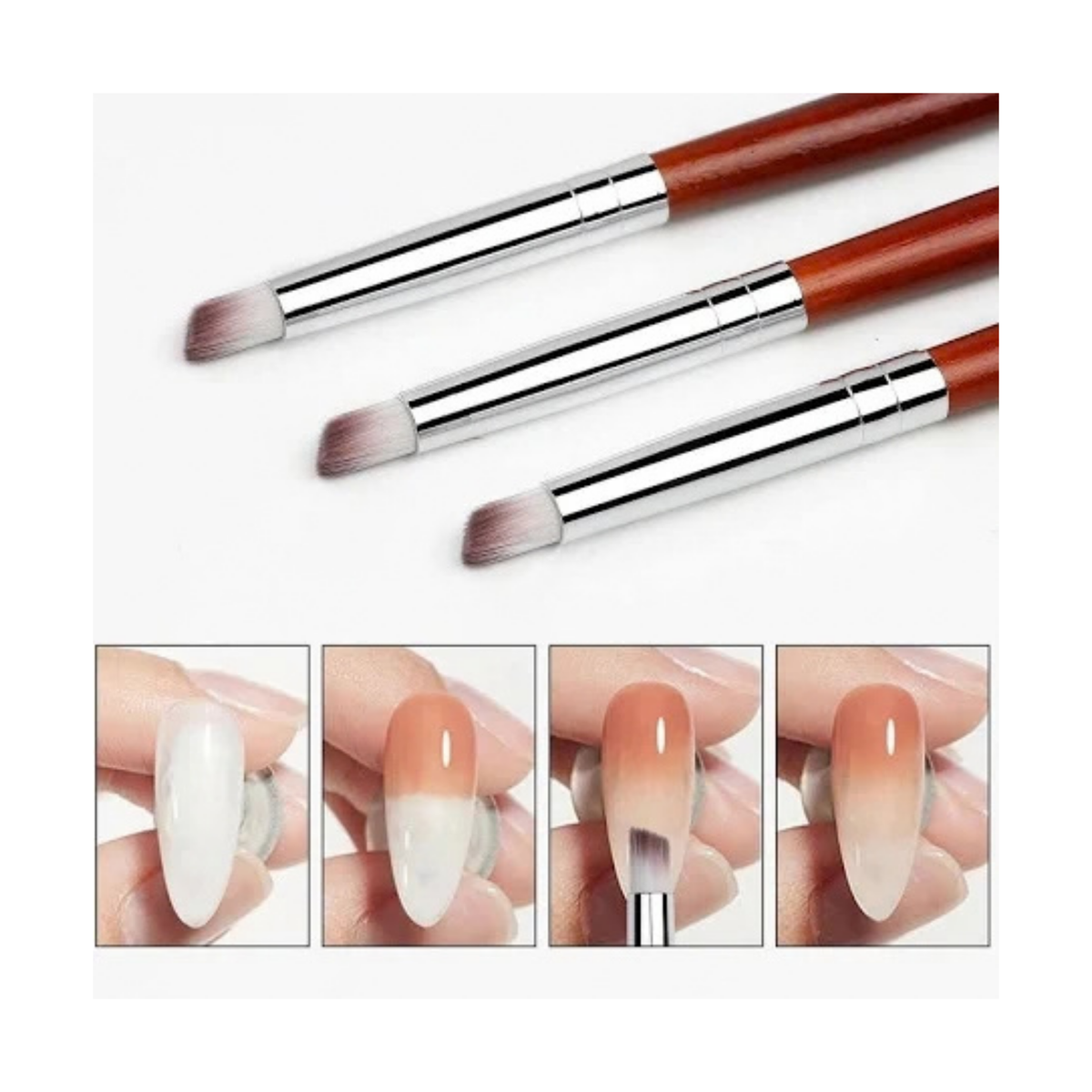 NAIL ART BRUSH | BLOOMING ANGLE - WOOD HANDLE