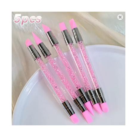 NAIL ART DOUBLE HEAD SILICONE PEN (5 Piece Set)