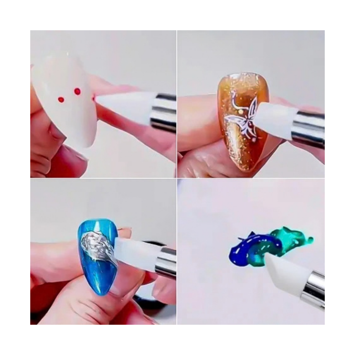 NAIL ART DOUBLE HEAD SILICONE PEN (5 Piece Set)