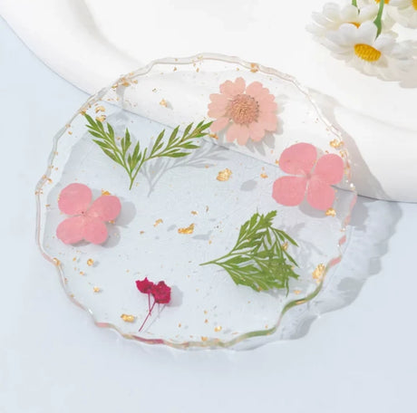 NAIL ART TOOL | CRYSTAL PALETTE WITH DRY FLOWER