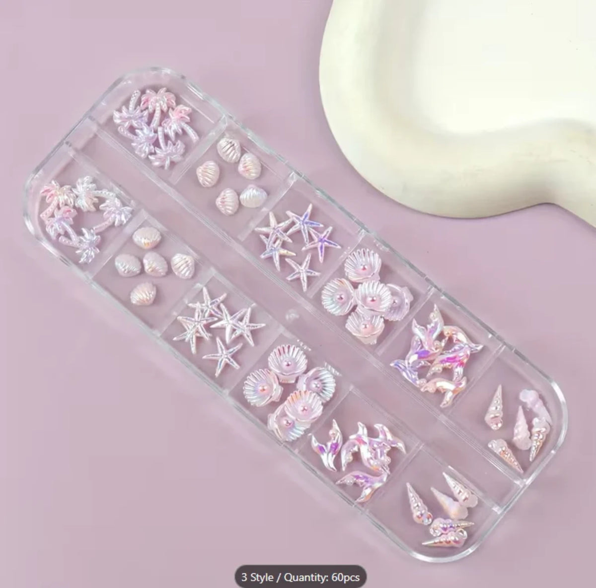 NAIL CHARM | 3D MERMAID SHELL OCEAN 12 GRID