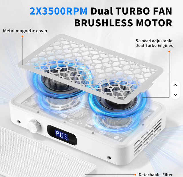 Nail Dust Collector - W30 Turbine Brushless (Plug in)