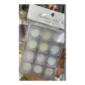 Nail Glitter - Fine Glitter - Style 09 - Pack of 12