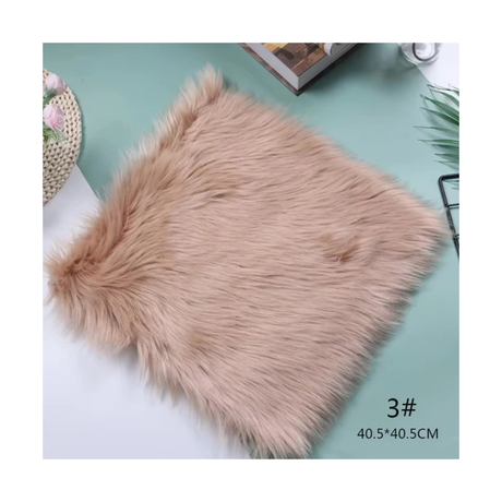 Photo Puffy Fur Mat - Brown