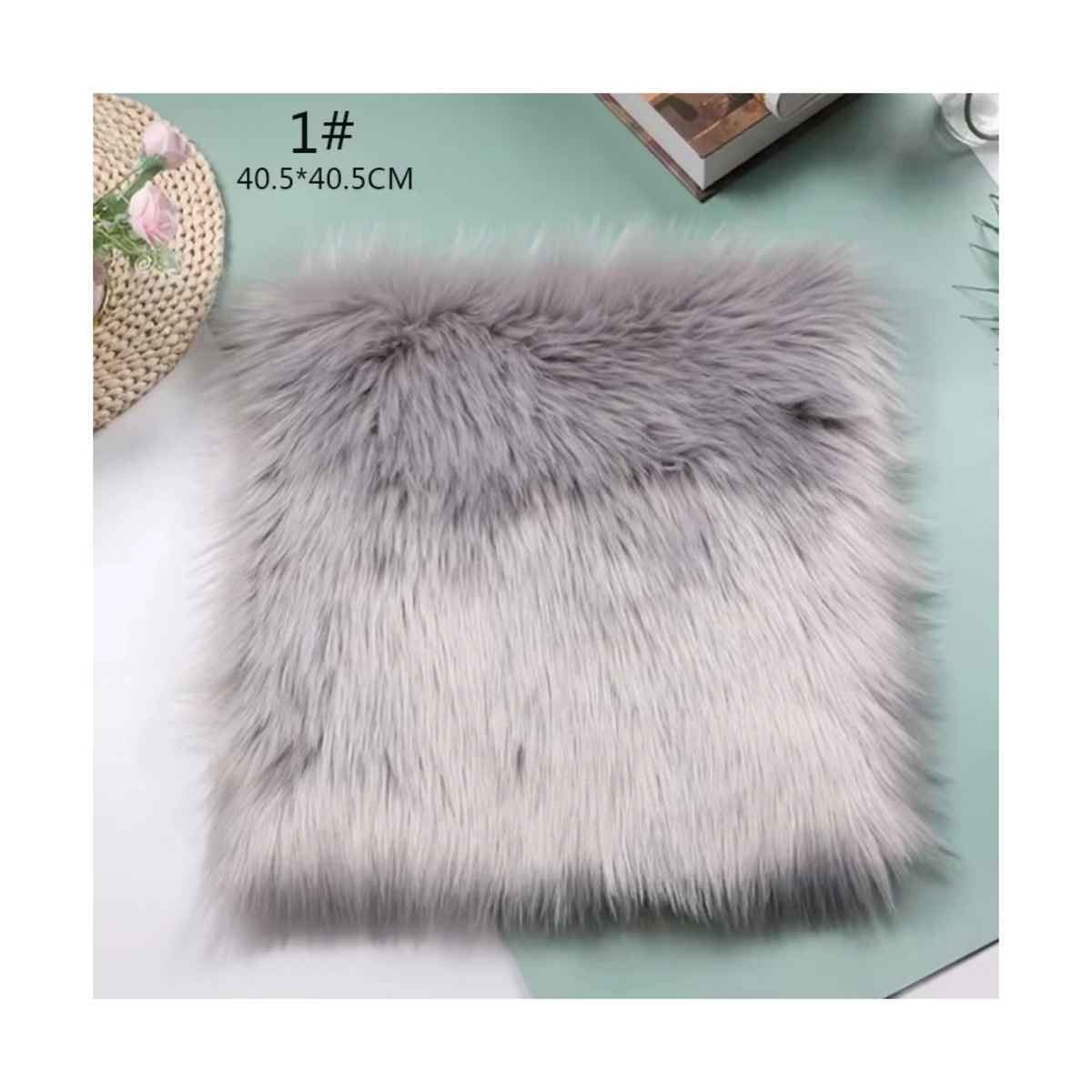 Photo Puffy Fur Mat - Grey