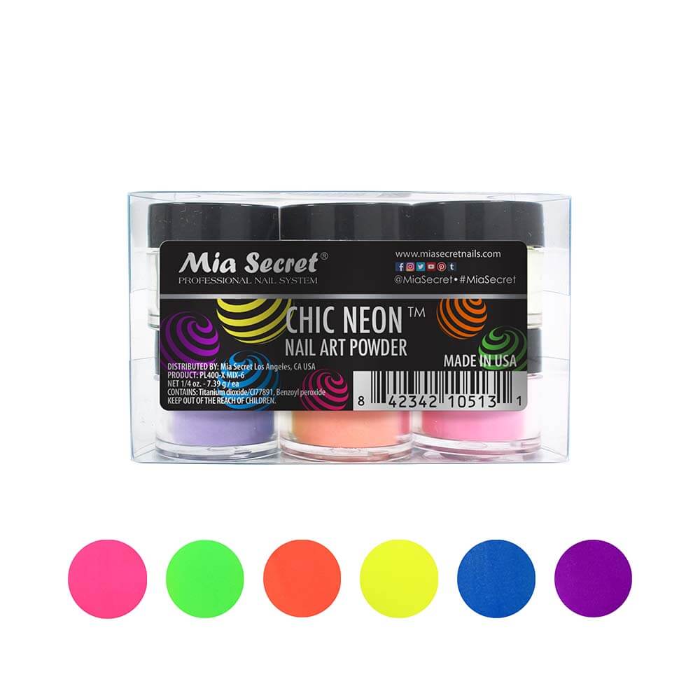 MIA SECRET | CHIC NEON  ACRYLIC POWDER (1/4 OZ) - 6 PCS