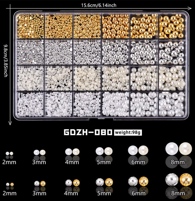 PLASTIC NAIL BEAD | 24 GRID