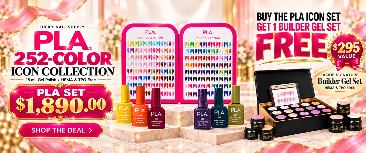 PLA Icon Collection gel polish with free Jackie Signature Builder Gel Set