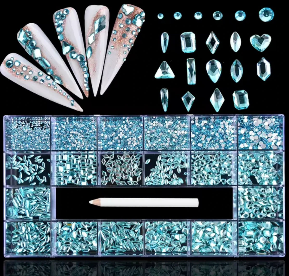 Rhinestone | #19 BABY BLUE | Box of 20 Shapes