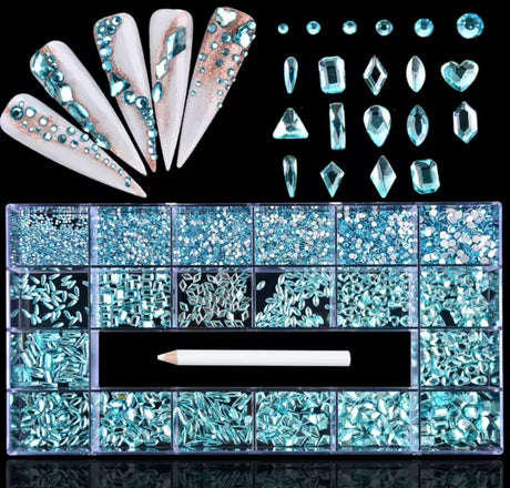 Rhinestone - #19 Baby Blue - Box of 20 Shapes