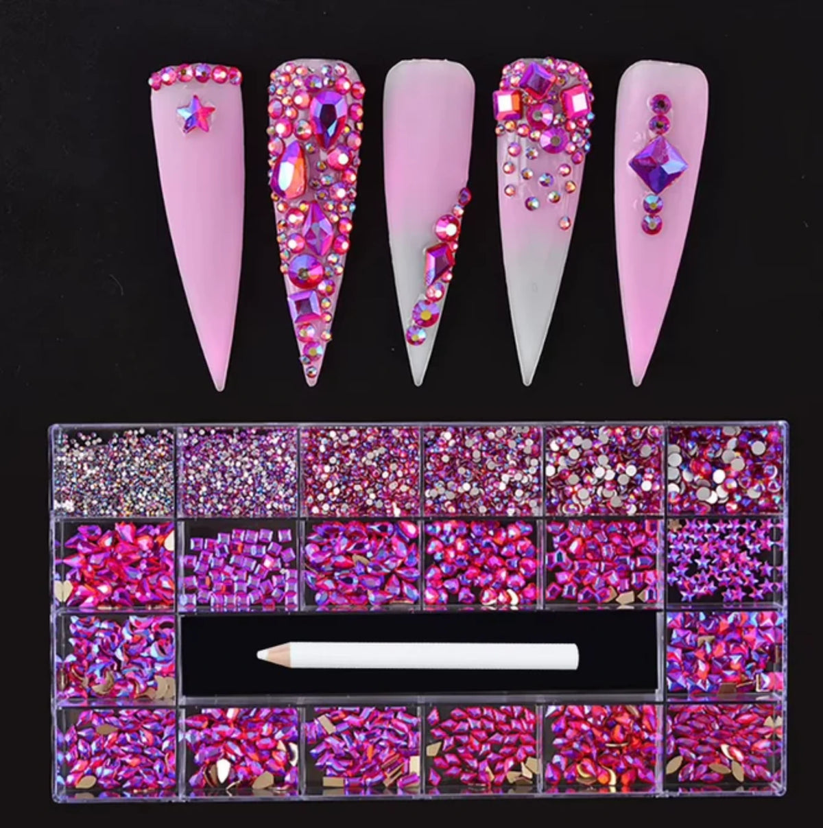 Rhinestone | #22 Light Rose AB | Box of 20 Shapes
