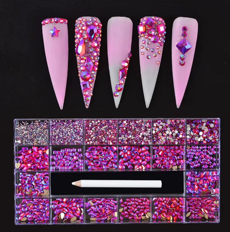 Rhinestone - #22 Light Rose Ab - Box of 20 Shapes