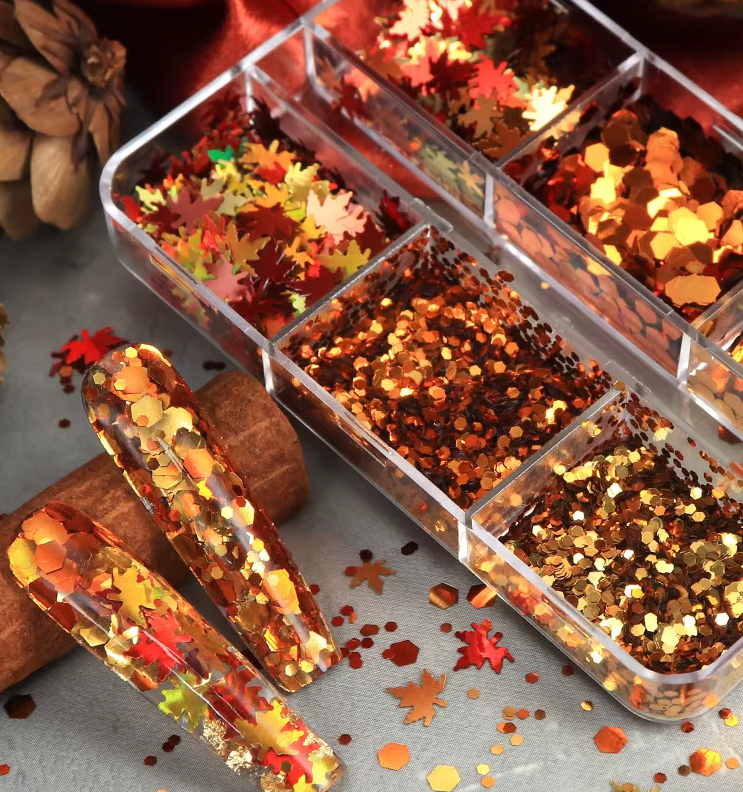 FALL NAIL CHARM | AUTUMN SEQUIN - 6 STYLE