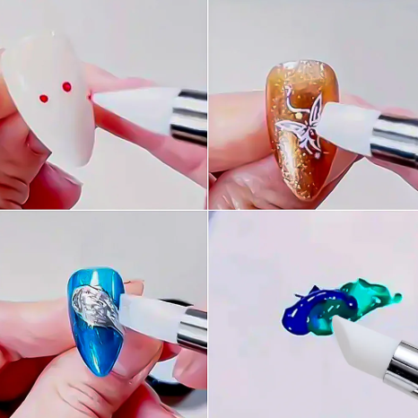 NAIL ART DOUBLE HEAD SILICONE PEN (5 Piece Set)