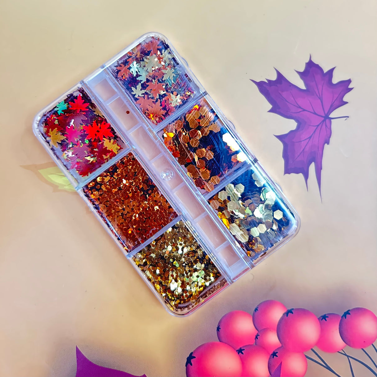 FALL NAIL CHARM | AUTUMN SEQUIN - 6 STYLE