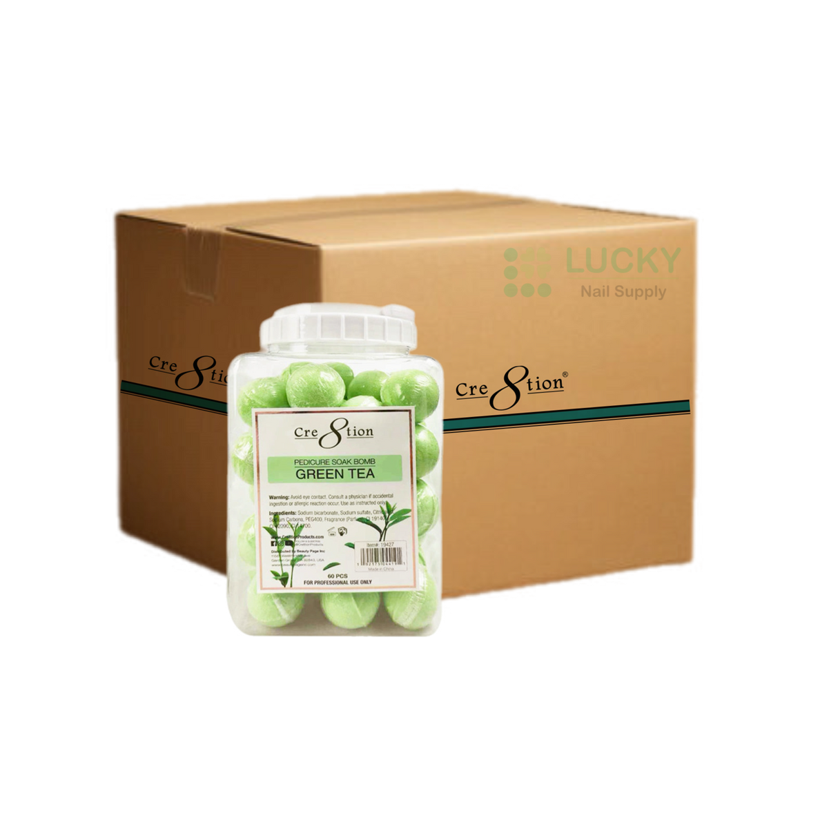Cre8tion - Pedicure Soak Bomb - Green Tea ( Case of 4 )