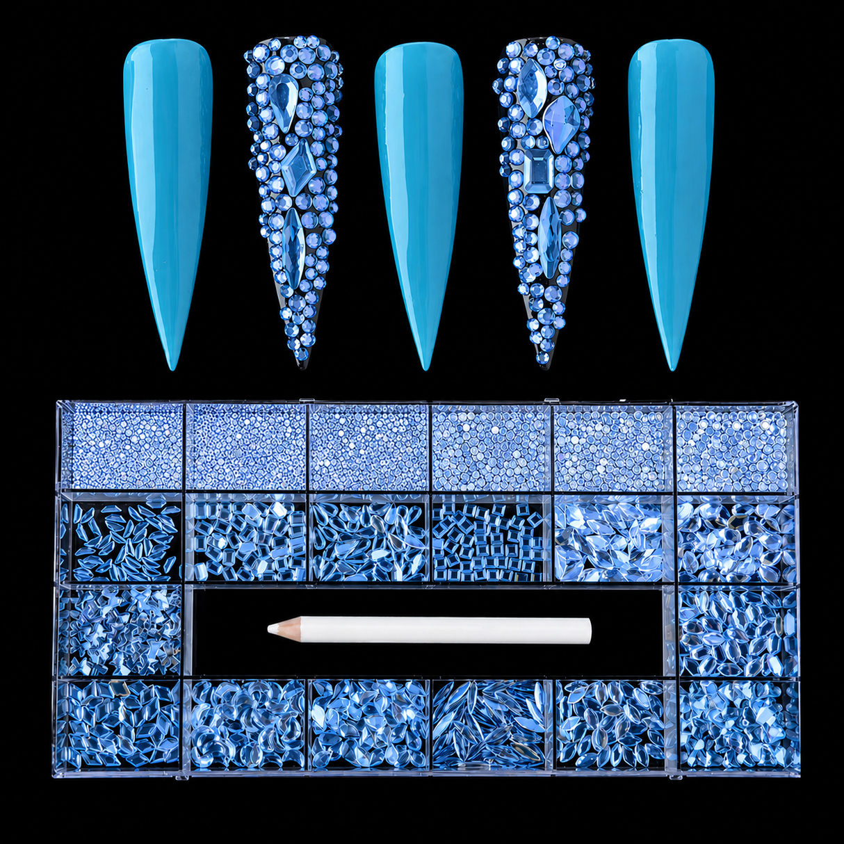 Rhinestone | #21 LIGHT SAPPHIRE BLUE | Box of 20 Shapes
