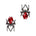 Nail Charm - Diamond Spider - Bag of 10 - Red Black