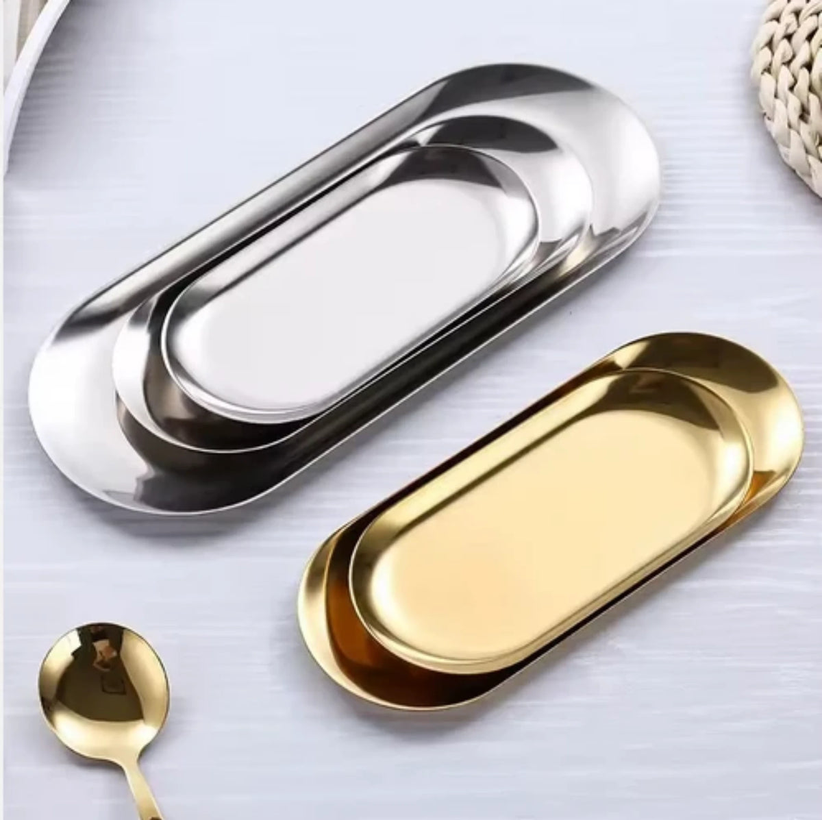 STAINLESS STEEL DECORATIVE TRAY