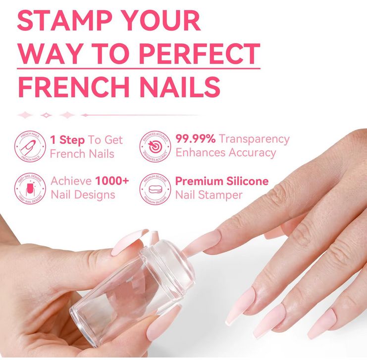 FRENCH TIP NAIL STAMPER SILICONE - CLEAR