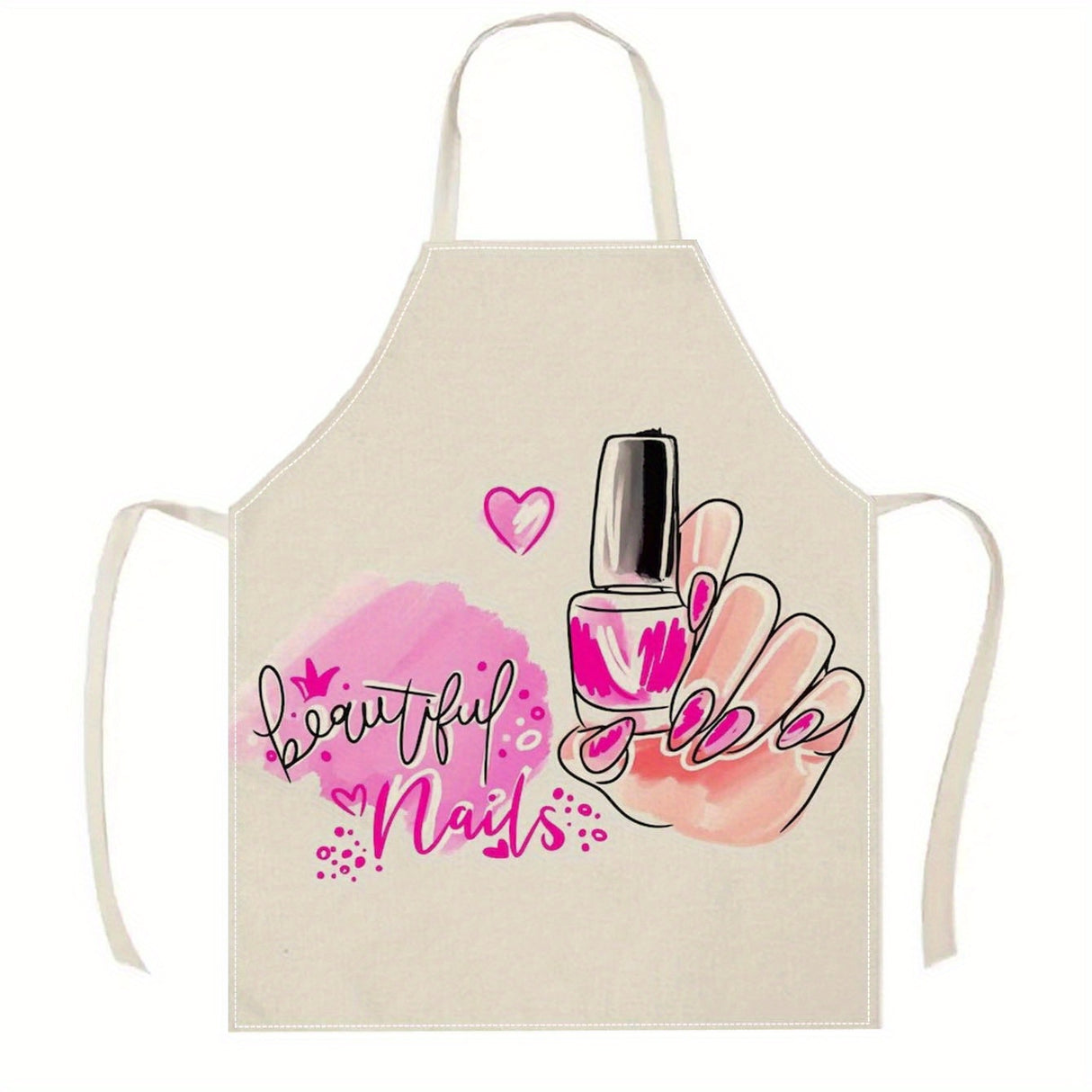 NAIL TECH APRON | FUNNY CUTE COTTON LINEN
