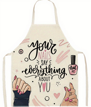 NAIL TECH APRON | FUNNY CUTE COTTON LINEN