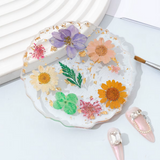 NAIL ART TOOL |  CRYSTAL PALETTE WITH DRY FLOWER