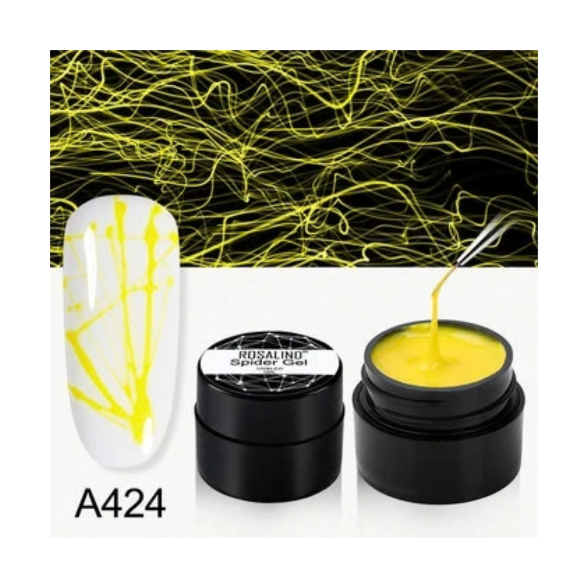 Spider Gel Design - Yellow