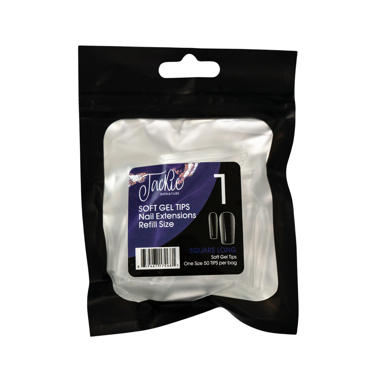 JACKIE SIGNATURE | SOFT GEL TIPS REFILL BAGS - SQUARE LONG (50pcs) #1