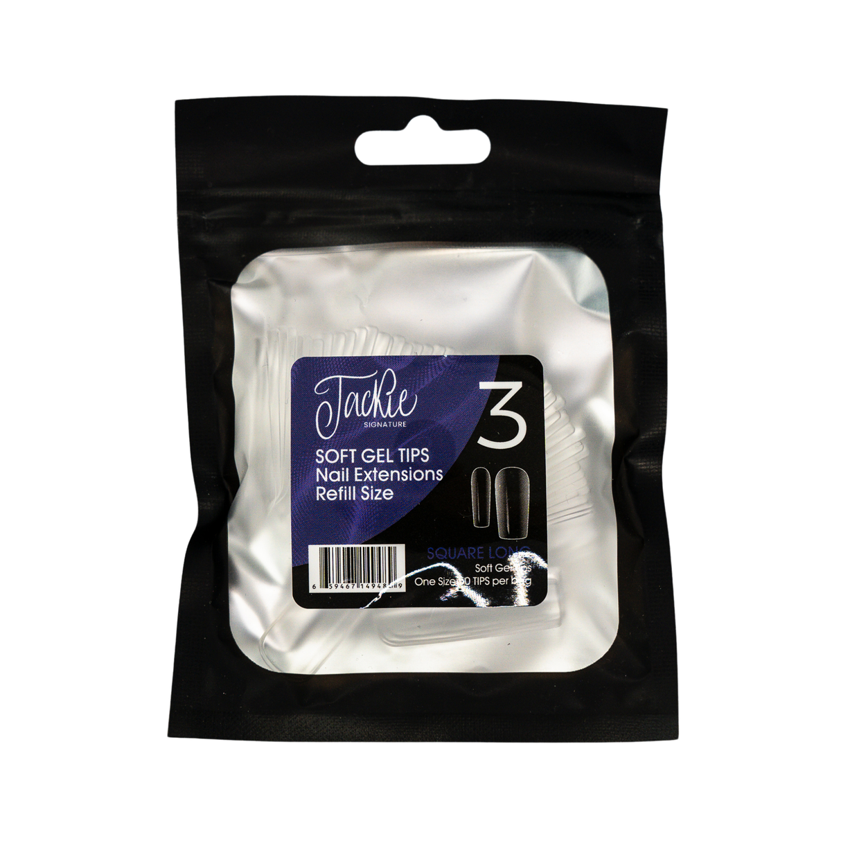 JACKIE SIGNATURE | SOFT GEL TIPS REFILL BAGS - SQUARE LONG (50pcs) #3