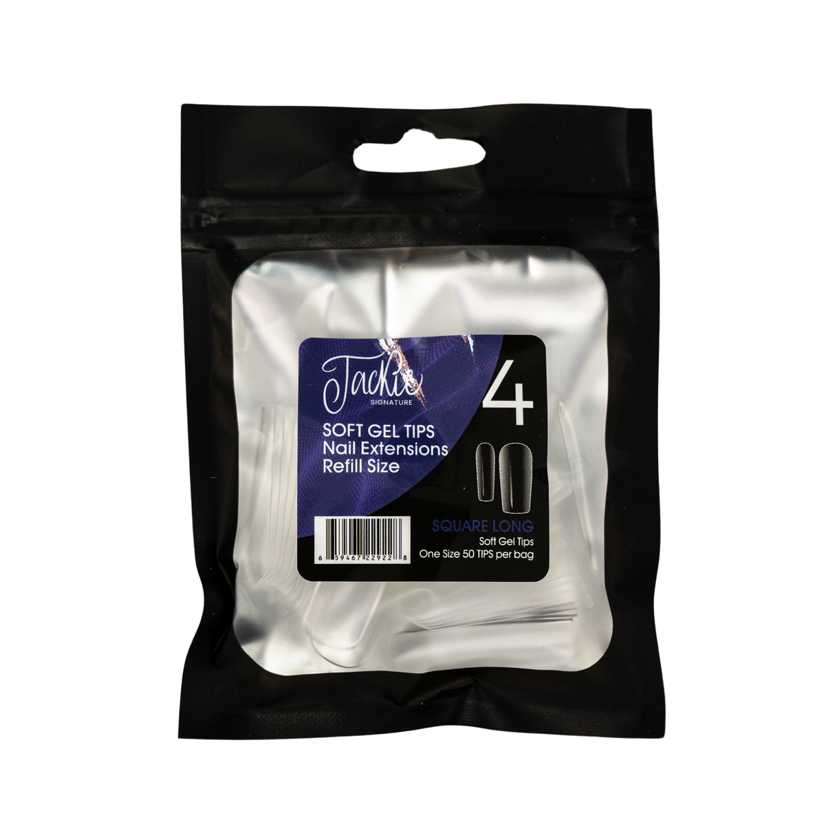JACKIE SIGNATURE | SOFT GEL TIPS REFILL BAGS - SQUARE LONG (50pcs)