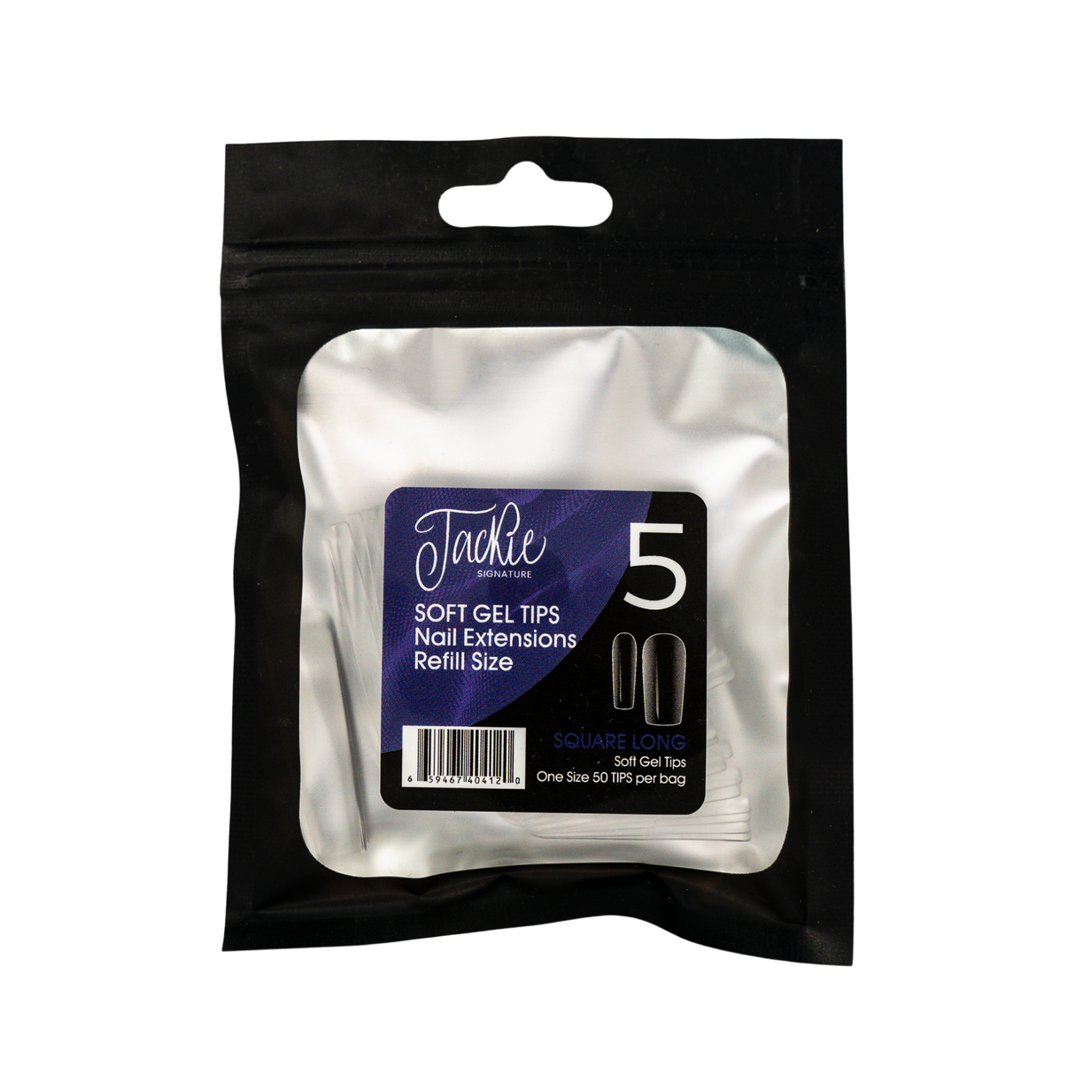JACKIE SIGNATURE | SOFT GEL TIPS REFILL BAGS - SQUARE LONG (50pcs)