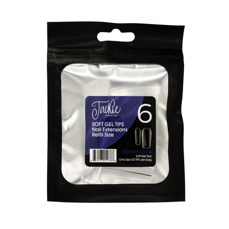 JACKIE SIGNATURE | SOFT GEL TIPS REFILL BAGS - SQUARE LONG (50pcs)