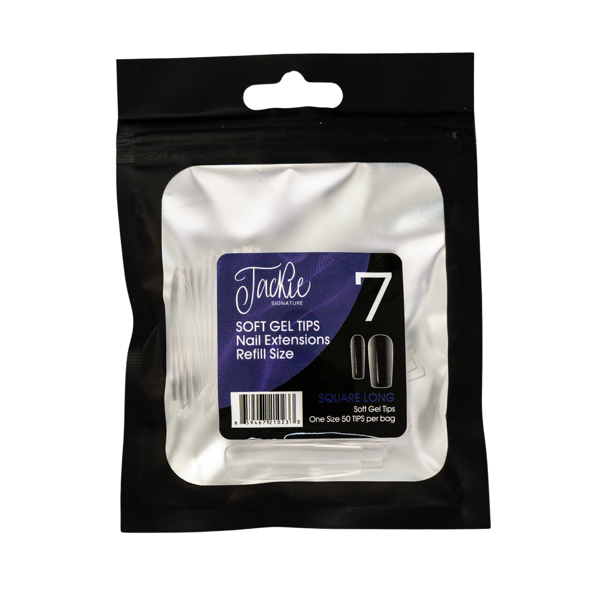 JACKIE SIGNATURE | SOFT GEL TIPS REFILL BAGS - SQUARE LONG (50pcs) #7