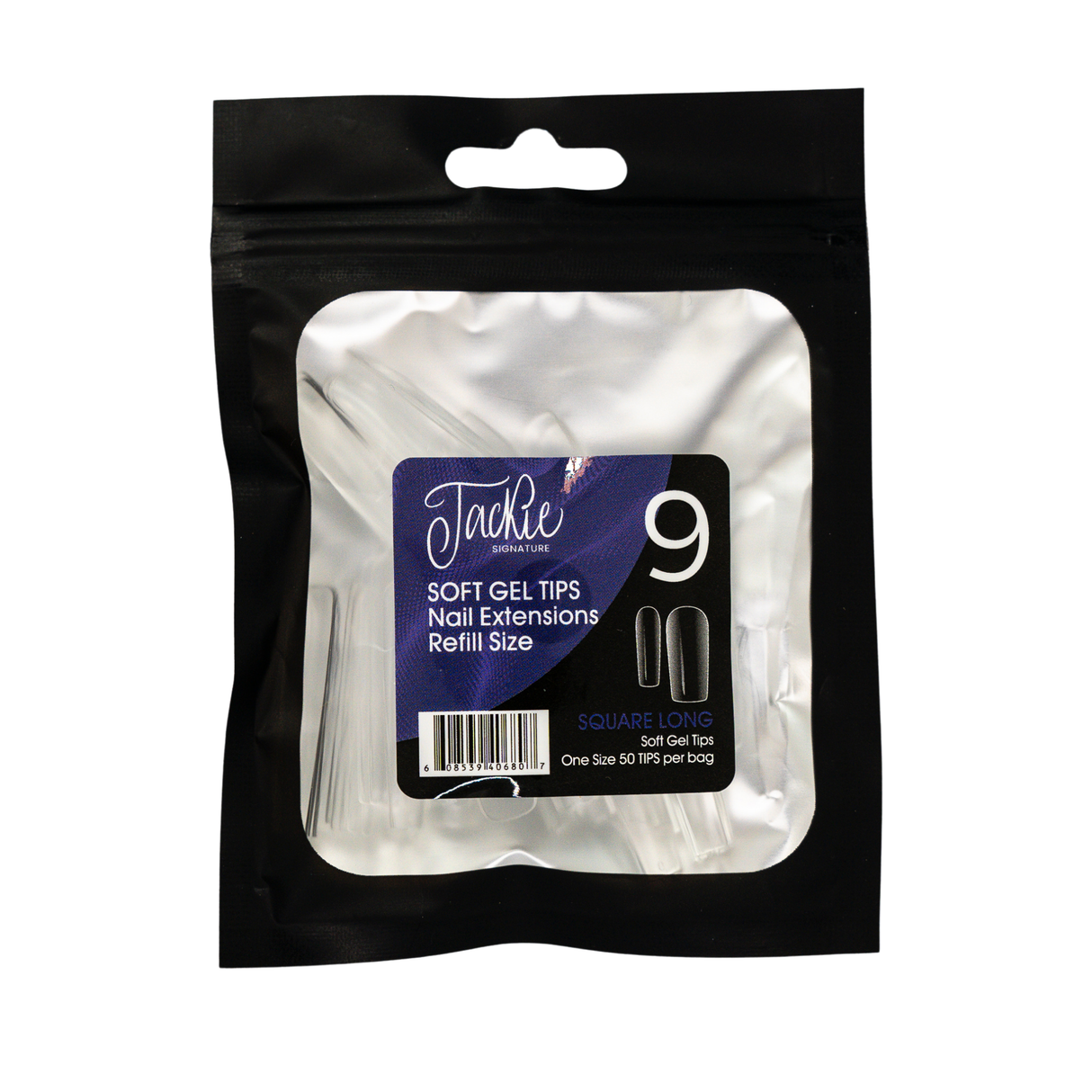 JACKIE SIGNATURE | SOFT GEL TIPS REFILL BAGS - SQUARE LONG (50pcs) #0