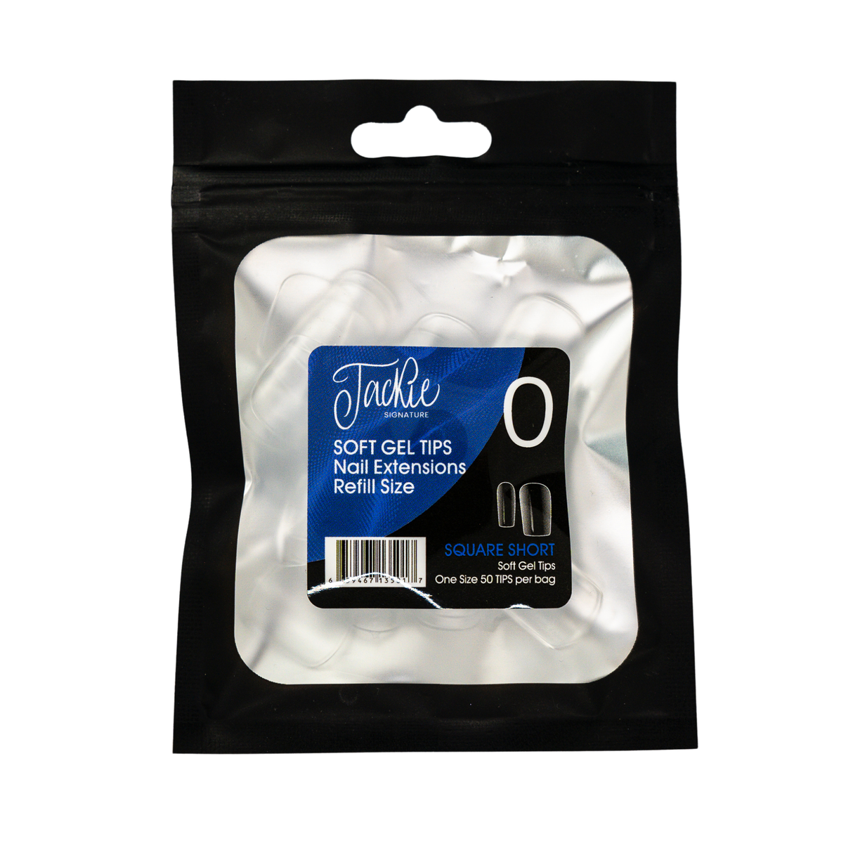 JACKIE SIGNATURE | SOFT GEL TIPS REFILL BAGS - SQUARE SHORT (50pcs) #0