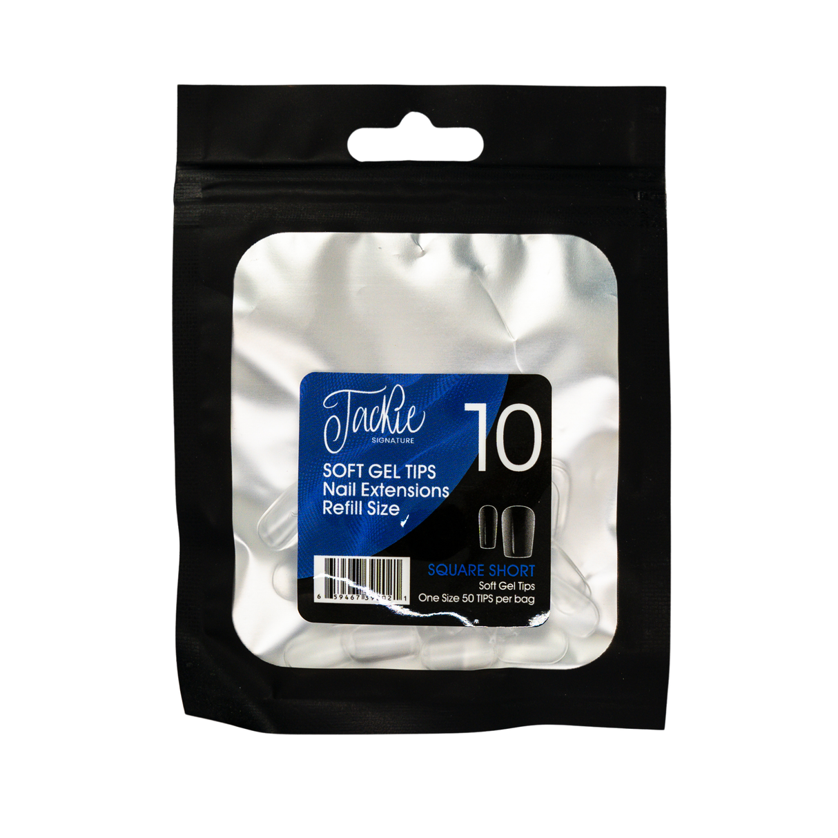 JACKIE SIGNATURE | SOFT GEL TIPS REFILL BAGS - SQUARE SHORT (50pcs) #10