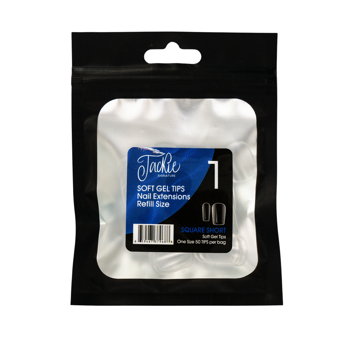 JACKIE SIGNATURE | SOFT GEL TIPS REFILL BAGS - SQUARE SHORT (50pcs) #1