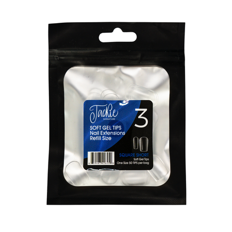 JACKIE SIGNATURE | SOFT GEL TIPS REFILL BAGS - SQUARE SHORT (50pcs)