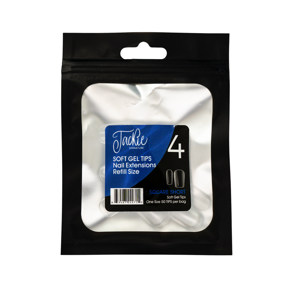 JACKIE SIGNATURE | SOFT GEL TIPS REFILL BAGS - SQUARE SHORT (50pcs) #4