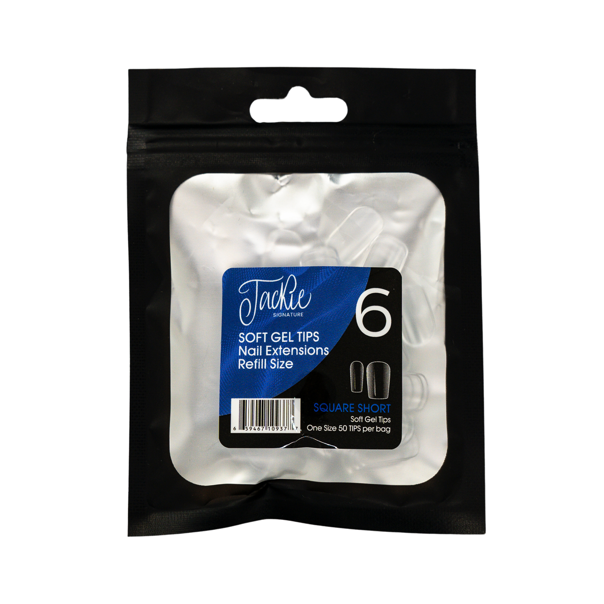 JACKIE SIGNATURE | SOFT GEL TIPS REFILL BAGS - SQUARE SHORT (50pcs) #6