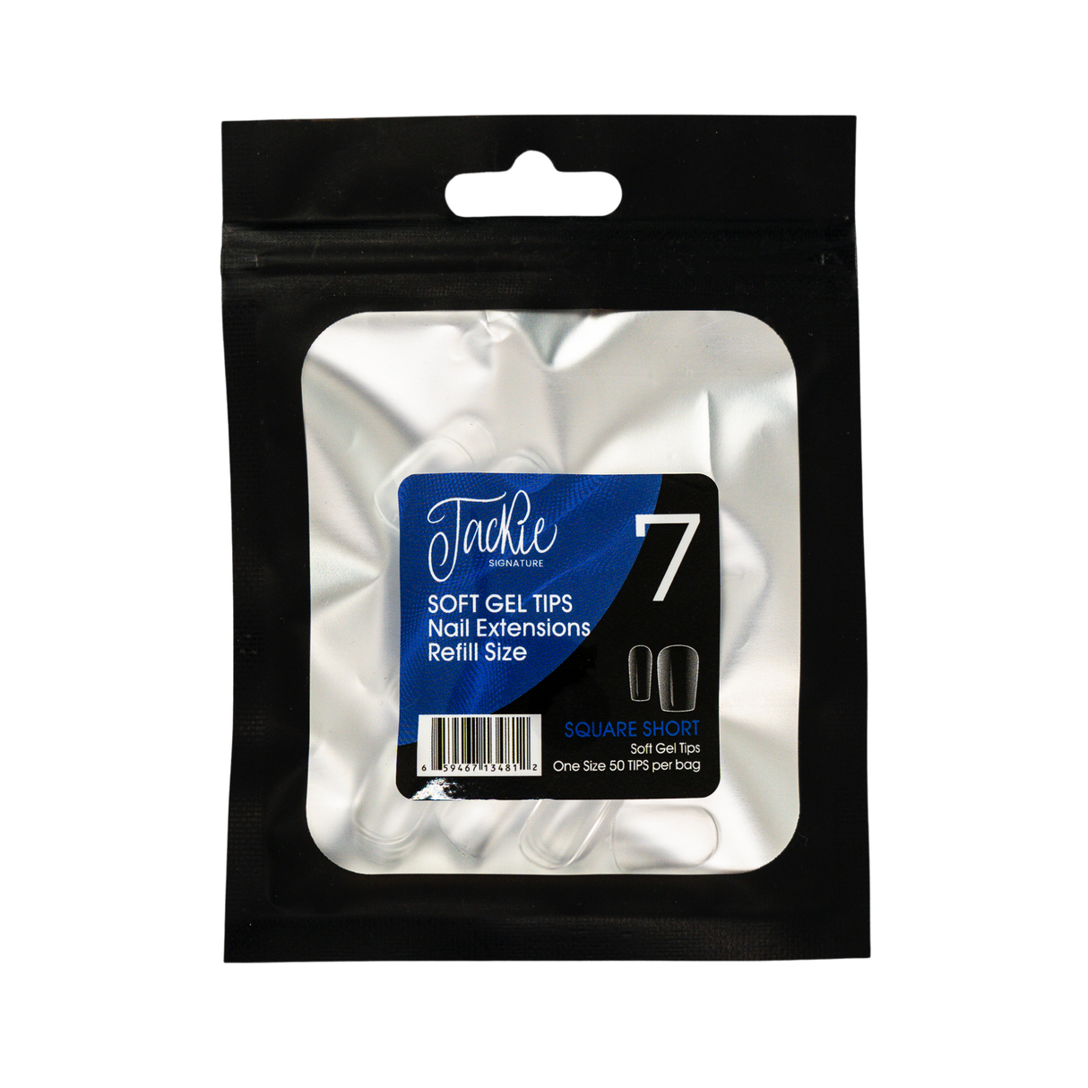 JACKIE SIGNATURE | SOFT GEL TIPS REFILL BAGS - SQUARE SHORT (50pcs)