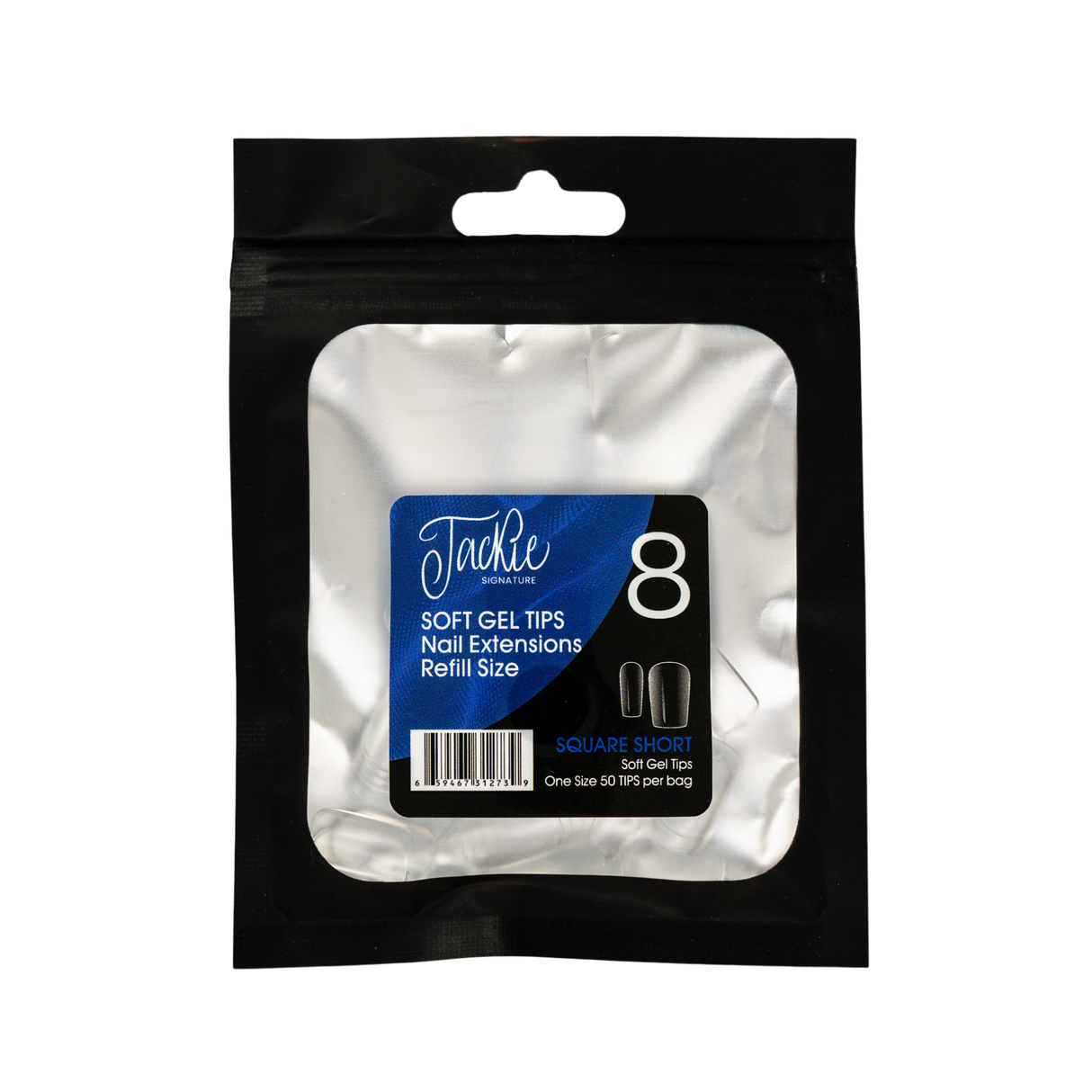 JACKIE SIGNATURE | SOFT GEL TIPS REFILL BAGS - SQUARE SHORT (50pcs) #8
