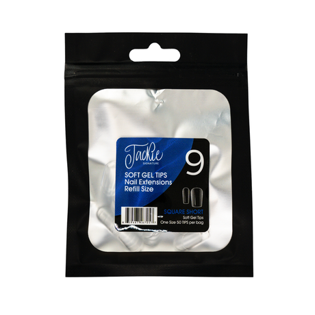JACKIE SIGNATURE | SOFT GEL TIPS REFILL BAGS - SQUARE SHORT (50pcs)