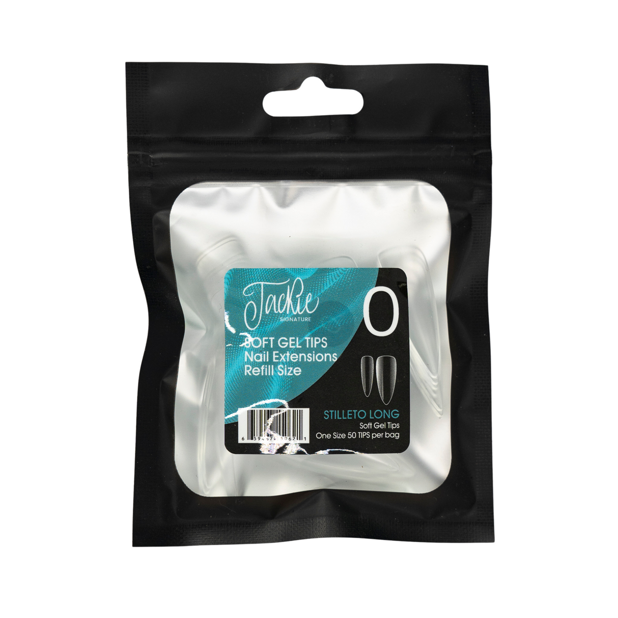 JACKIE SIGNATURE | SOFT GEL TIPS REFILL BAGS - STILLETO LONG (50pcs) #0