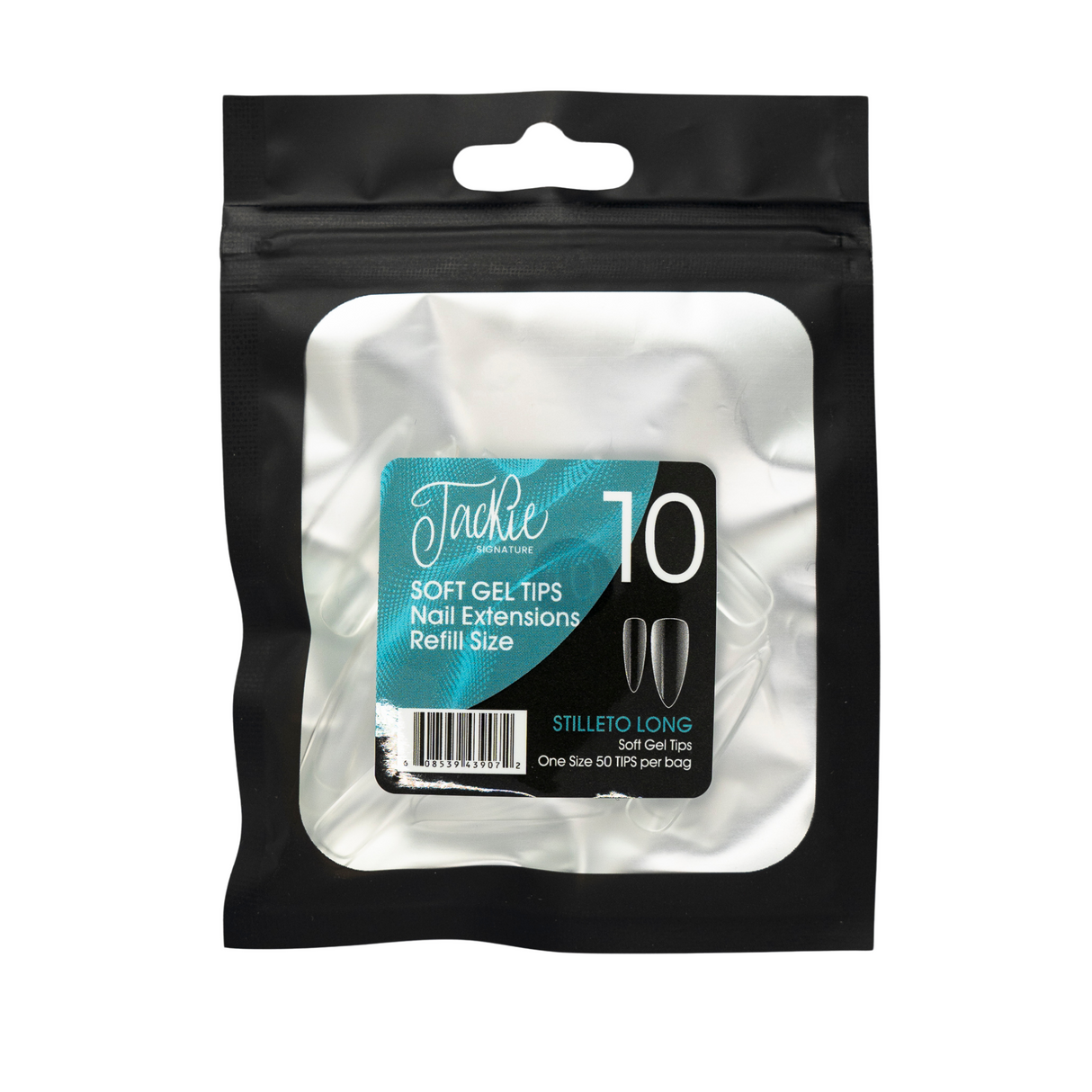JACKIE SIGNATURE | SOFT GEL TIPS REFILL BAGS - STILLETO LONG (50pcs) #10